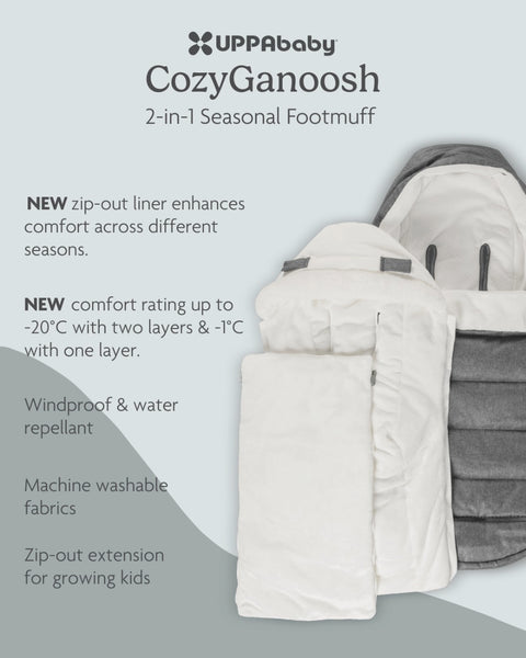 uppababy footmuff greyson UppaBaby, New Cozy Ganoosh Footmuff, Greyson