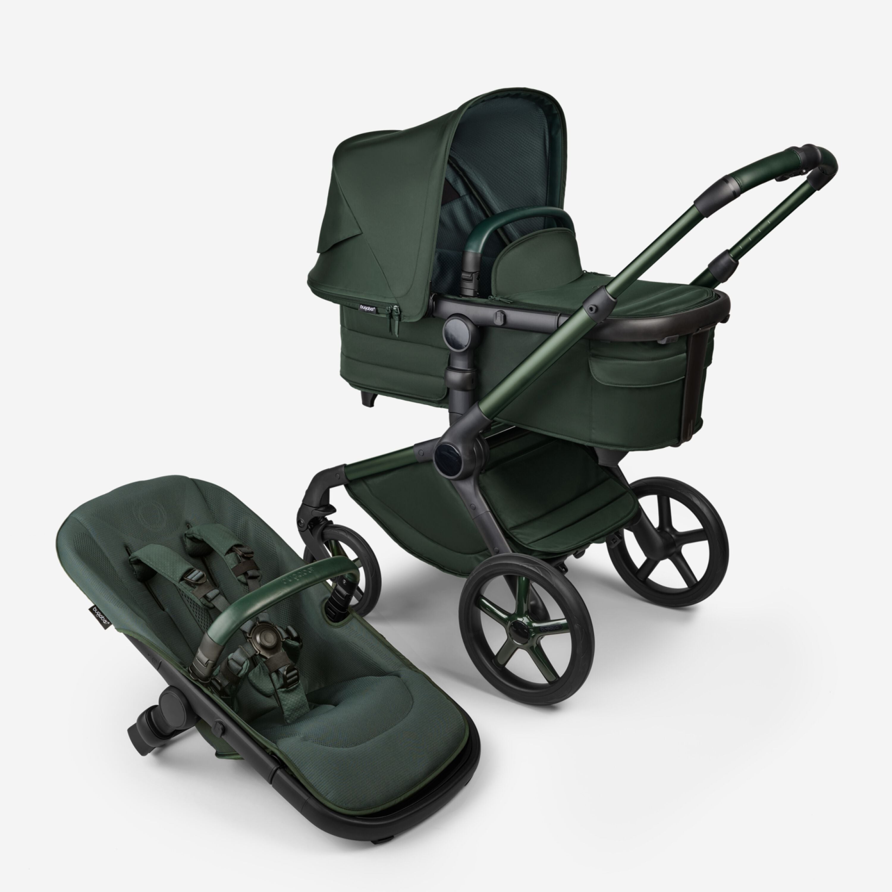 Bugaboo Fox 5 Travel System Cybex Cloud T Noir Midnight Green at Bygge Bo Baby