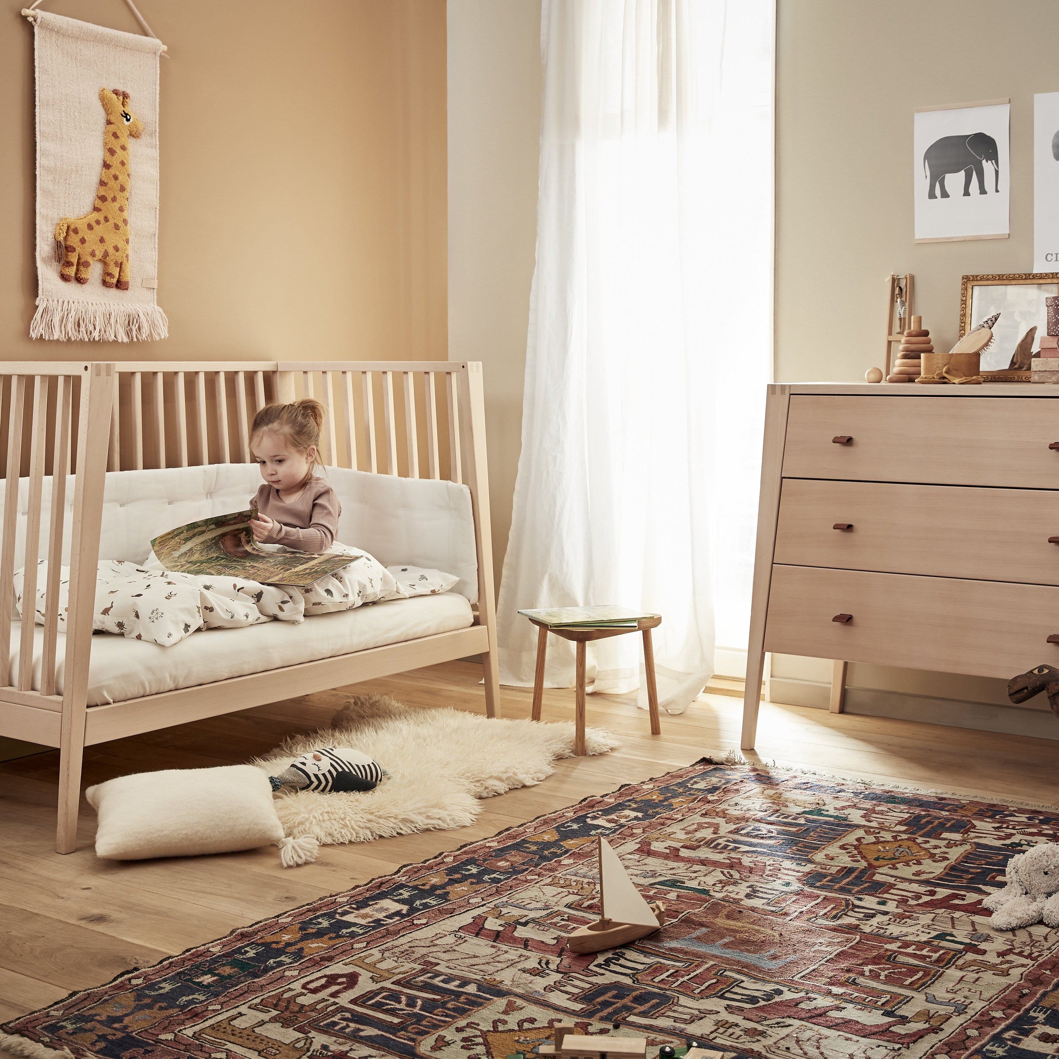 Leander Linea Cot Beech at Bygge Bo Baby Kids Store Irish Store