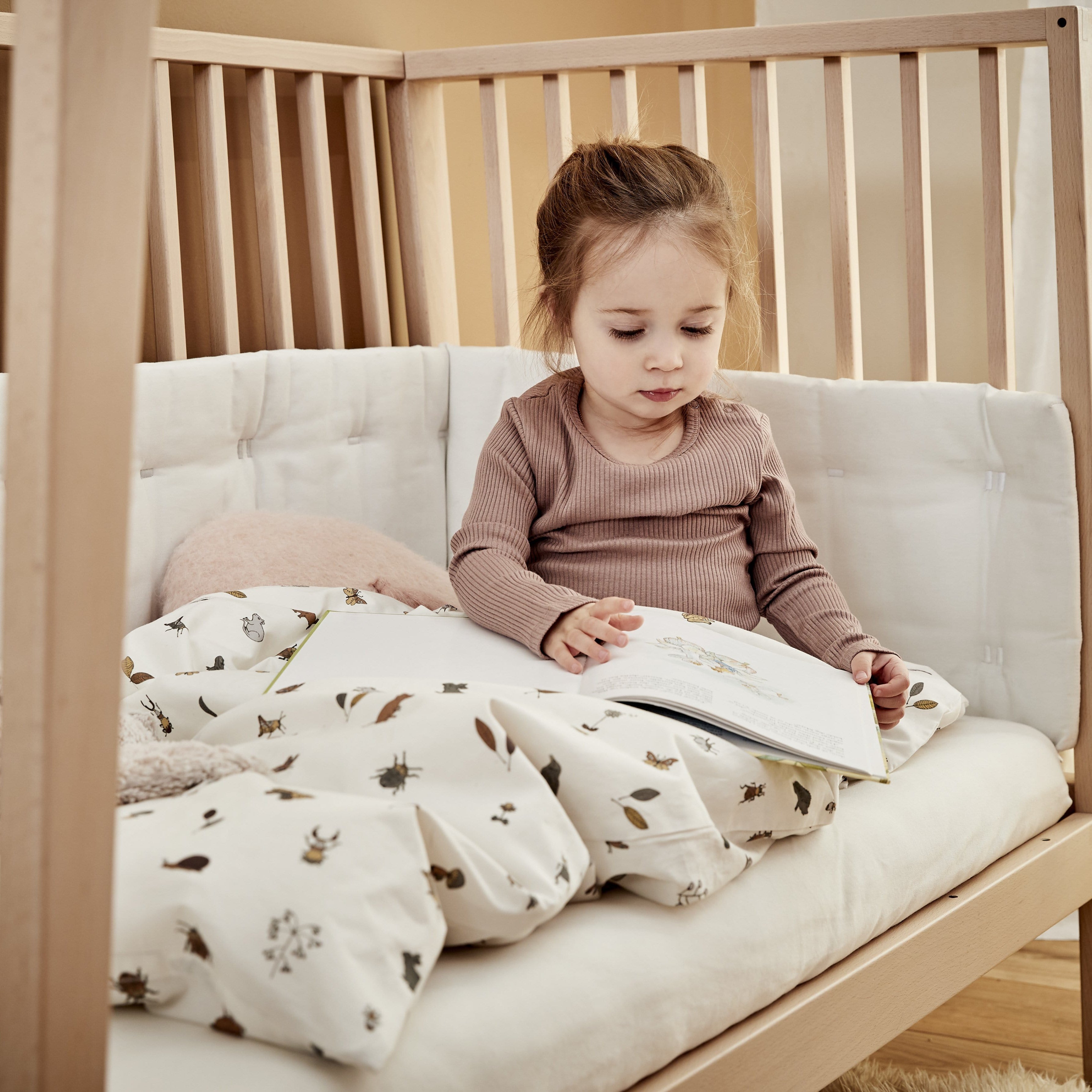 Leander Linea Cot Beech at Bygge Bo Baby Kids Store Irish Store