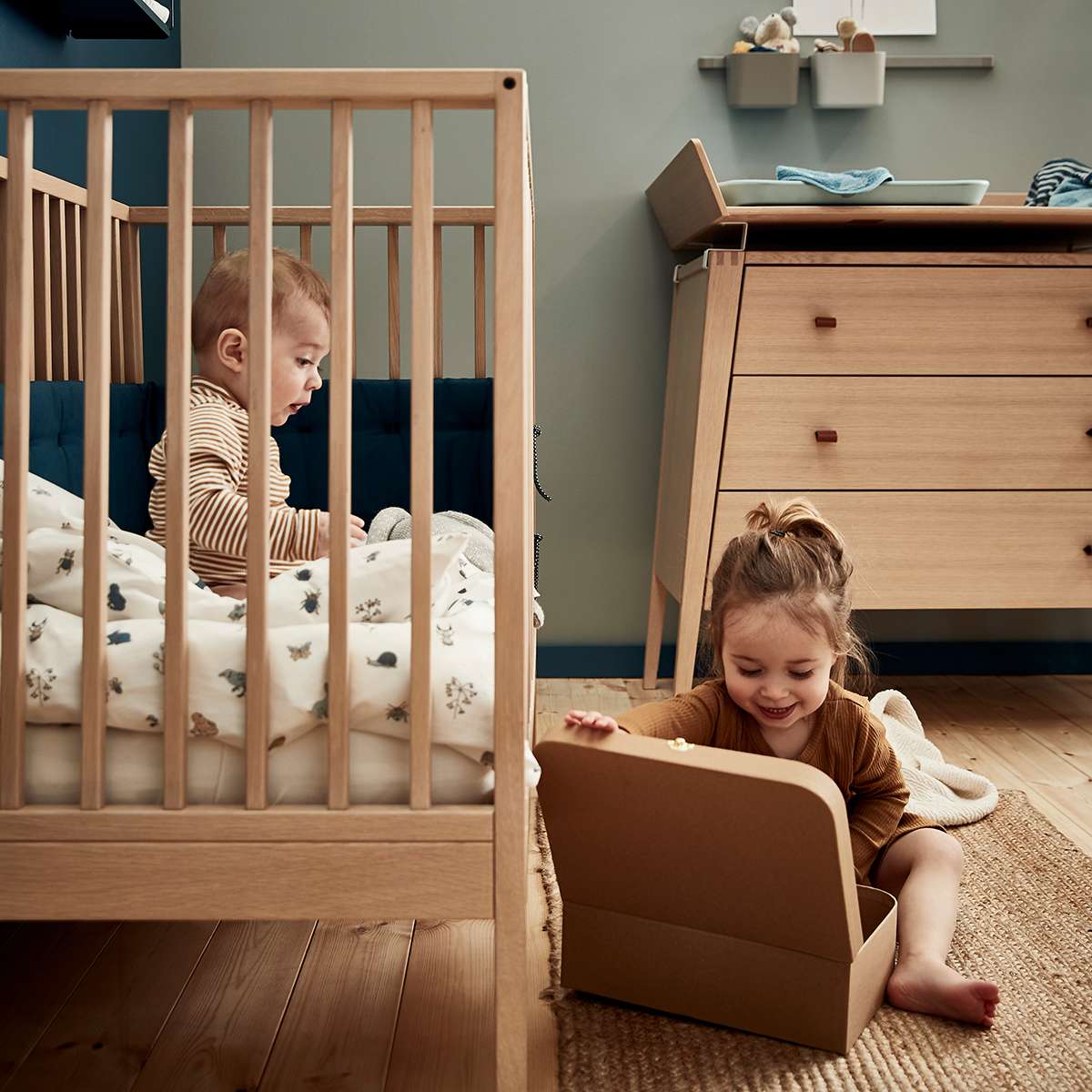 Leander Linea Cot Oak at Bygge Bo Baby Kids Store Irish Store