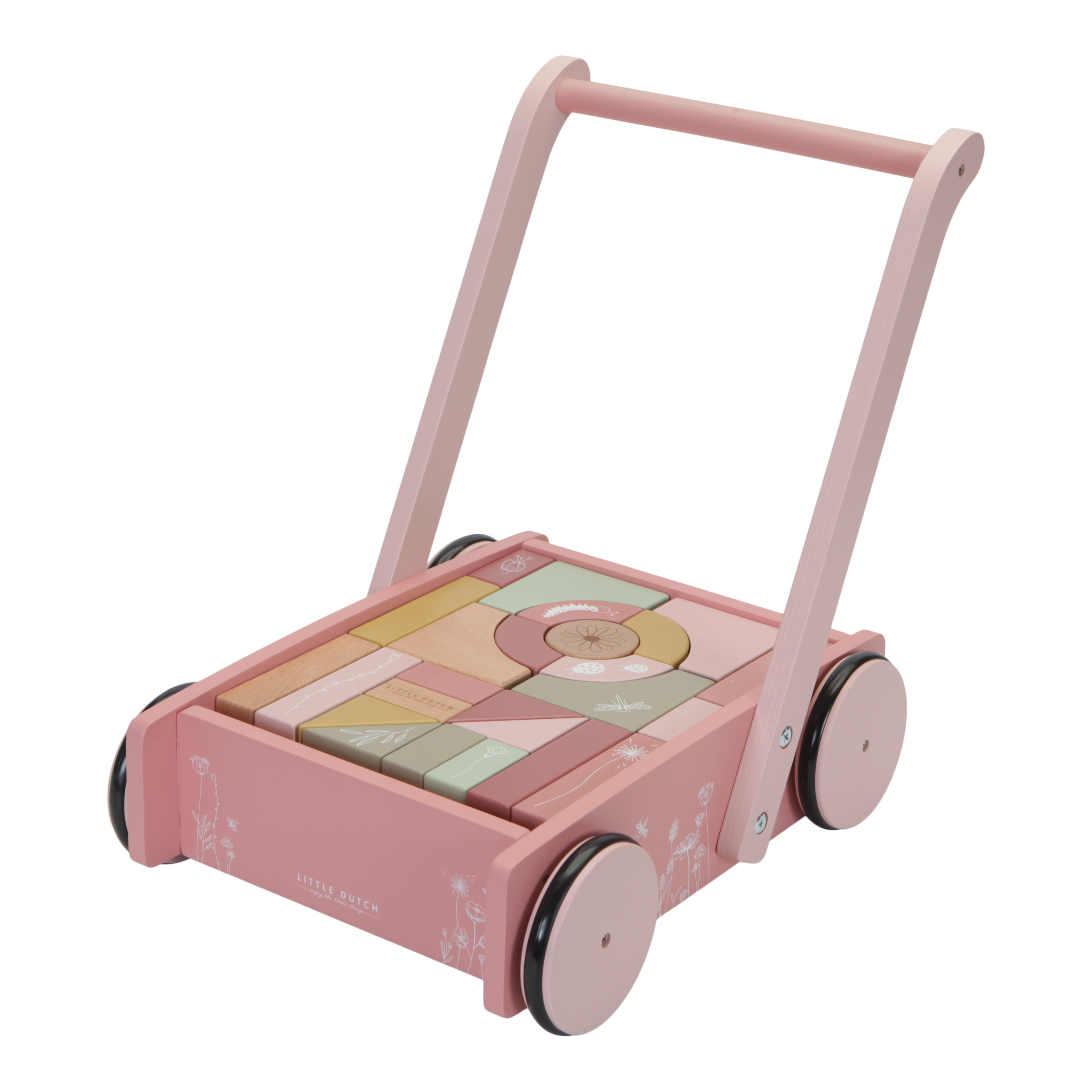 Little Dutch Wooden Baby Walker Block Trolley at Bygge Bo Baby