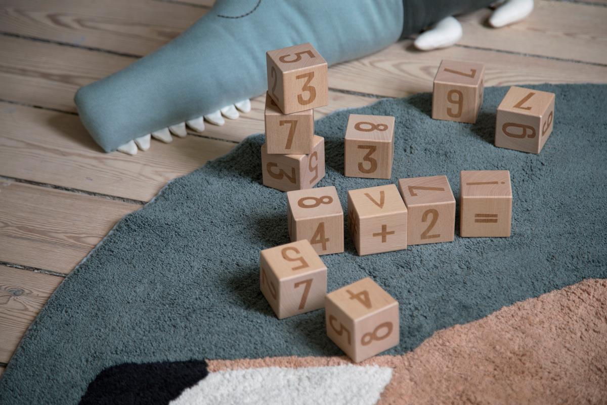 Sebra, Wooden Number Blocks, 12 pcs at Bygge Bo Baby & Kids Store |